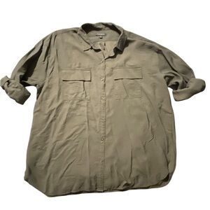 Olive Green Button-Up Shirt